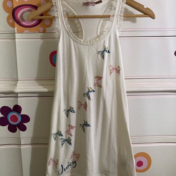 Juicy Couture Tops - Juicy Couture Cream Butterfly Tank Top
